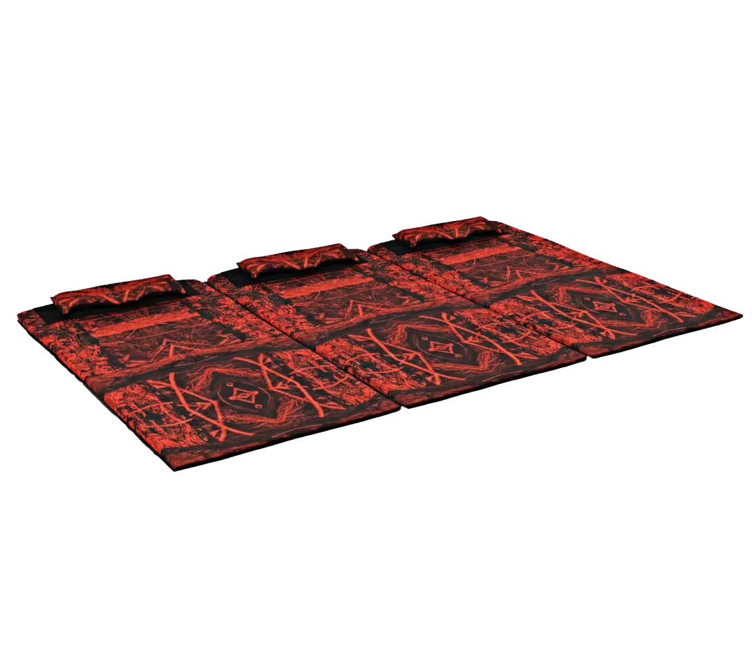 Colchoneta Flotante Roja Camuflada para Mar, Piscina y Río – Flotador Acolchado Enrollable | KROBI