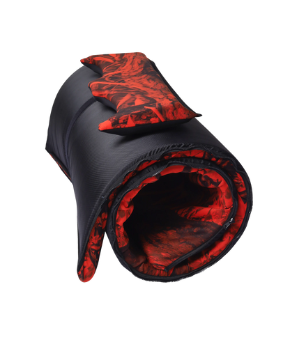 Colchoneta Flotante Roja Camuflada para Mar, Piscina y Río – Flotador Acolchado Enrollable | KROBI