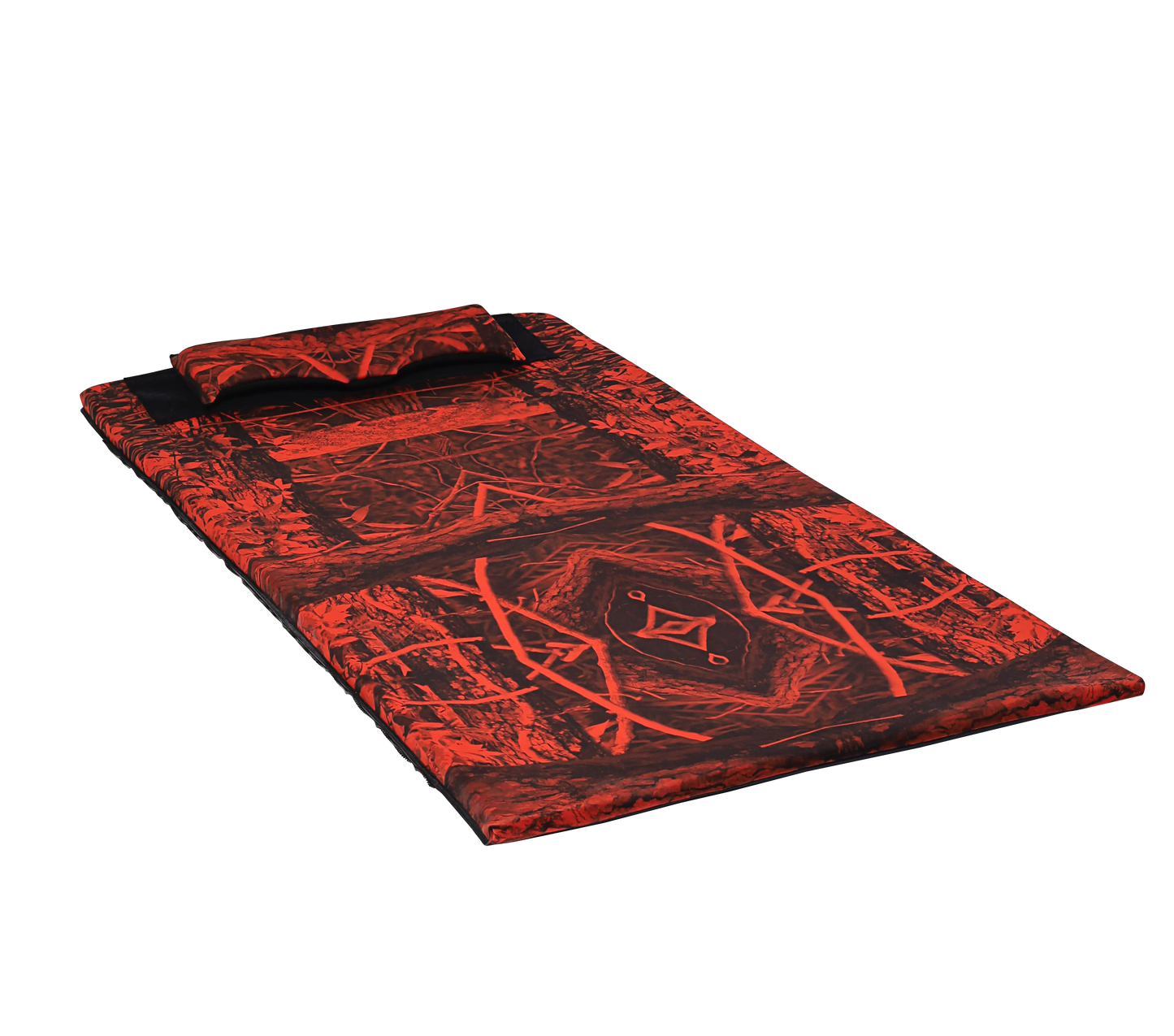 Colchoneta Flotante Roja Camuflada para Mar, Piscina y Río – Flotador Acolchado Enrollable | KROBI