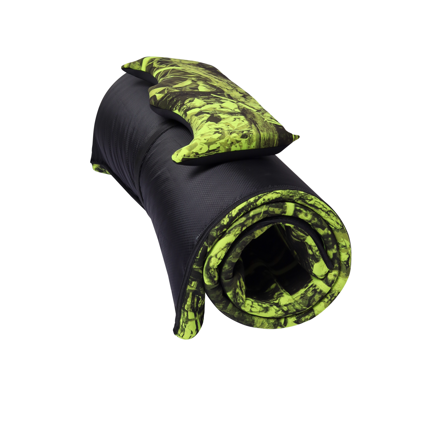 Colchoneta Flotante  para Mar, Piscina y Río – Flotador Acolchado Enrollable | KROBI Camuflado Verde