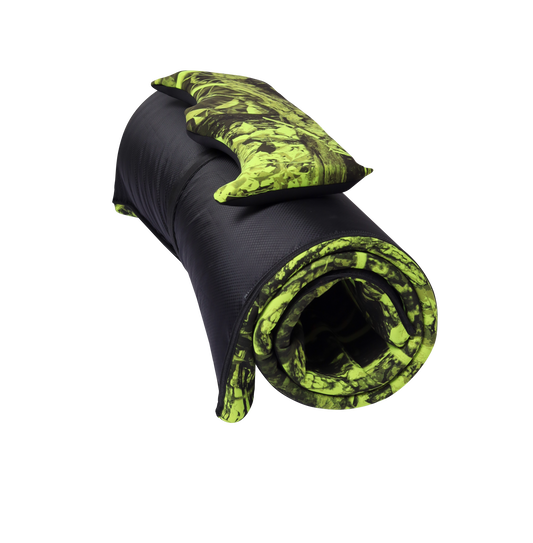 Colchoneta Flotante  para Mar, Piscina y Río – Flotador Acolchado Enrollable | KROBI Camuflado Verde