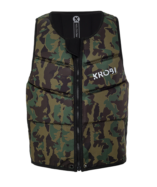 Chaleco de Impacto KROBI Swiss Camo – Neopreno de Alta Densidad con Flotabilidad Asistida