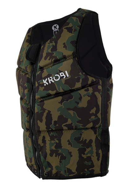 Chaleco de Impacto KROBI Swiss Camo – Neopreno de Alta Densidad con Flotabilidad Asistida