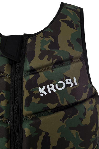 Chaleco de Impacto KROBI Swiss Camo – Neopreno de Alta Densidad con Flotabilidad Asistida