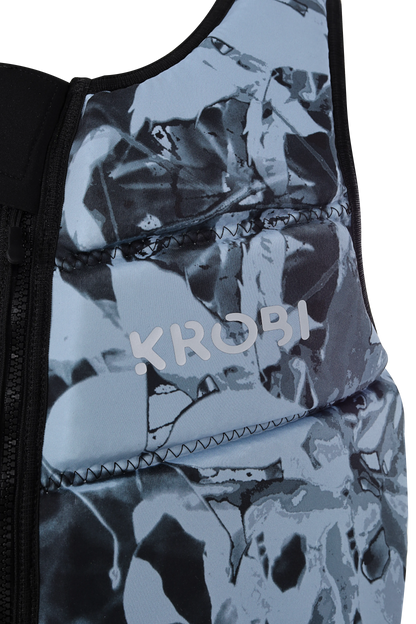 Chaleco de Impacto KROBI Camuflaje Jungle Azul – Neopreno de Alta Densidad con Flotabilidad Asistida