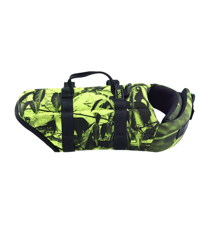 Chaleco de Flotabilidad para Perros KROBI – Neopreno de Alta Resistencia y Ajuste Ergonómico / Camuflado Verde